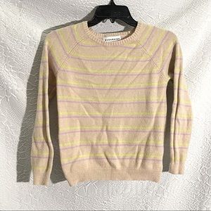 Sugarhigh Pink Striped Long Sleeve Fuzzy Sweater Shirt